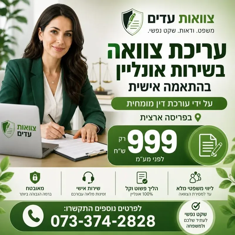 עריכת צוואה אונליין
